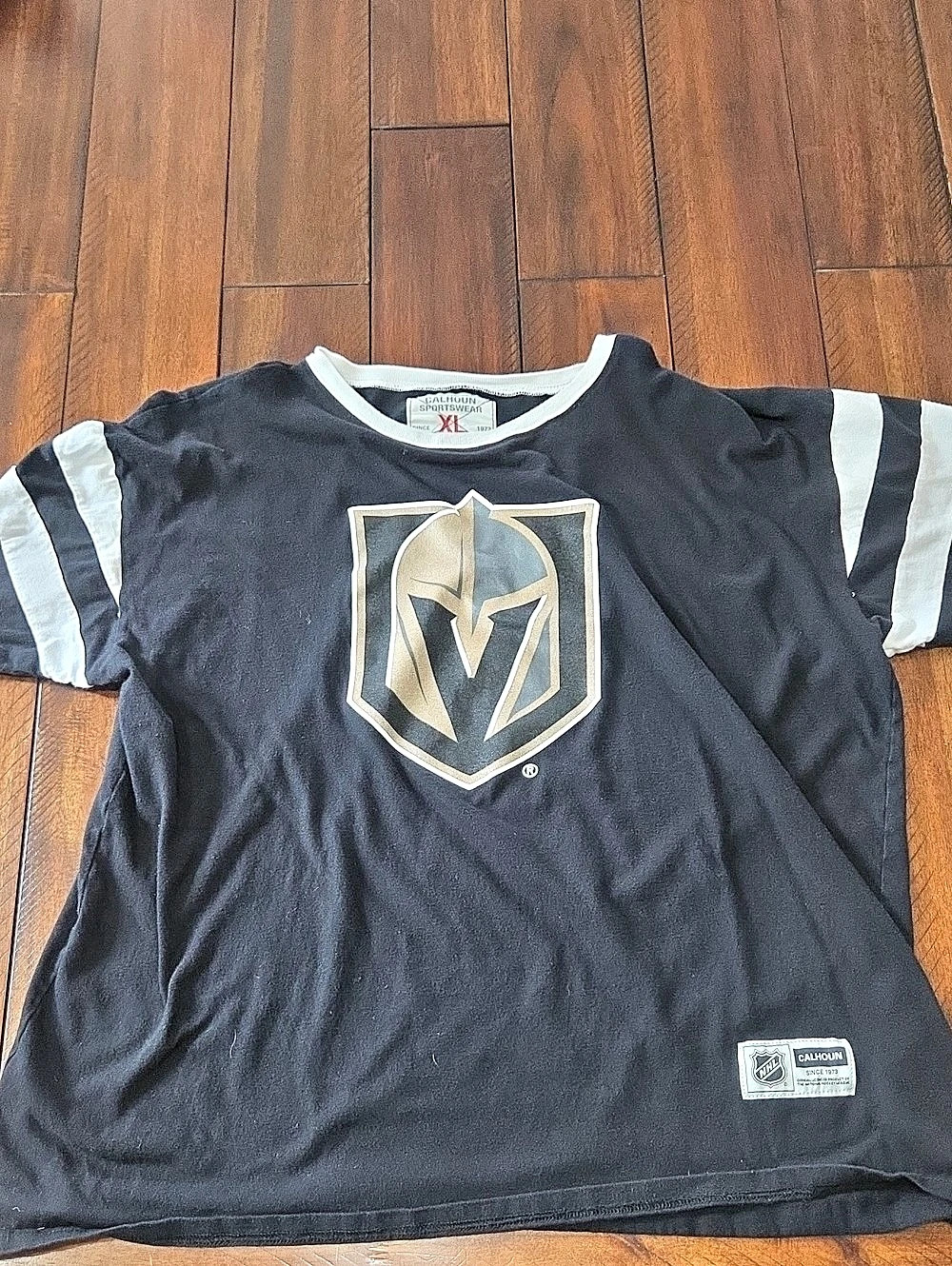 Calhoun Sportswear Vegas Golden Knights NHL Ringer T-Shirt Black & White XL